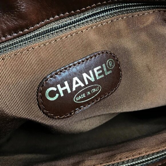 CHANEL CC CC Mark logo Bag Shoulder Bag Tote Bag Raffia / Leather Beige/Brown - Picture 8 of 15